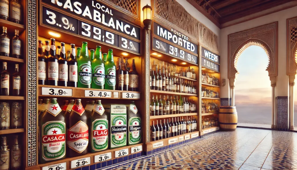 the contrast between local and imported alcoholic beverages in Morocco