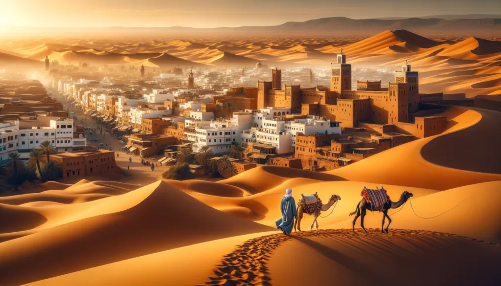 Which city in Morocco is near the Sahara?